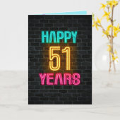 Carte Connexion néon en brique pour 51e anniversaire (Fleur jaune)