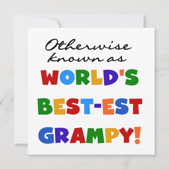 Carte Connu par ailleurs comme le meilleur cadeau Grampy (Devant)