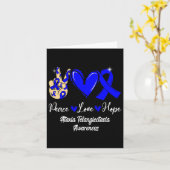 Carte Conscience de l'Ataxie Téléangiectasie Paix Amour  (Fleur jaune)