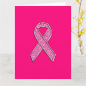 Carte Conscience de ruban de rose de style de parties (Fleur jaune)