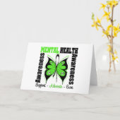 Carte Conscience de santé mentale - papillon (Fleur jaune)