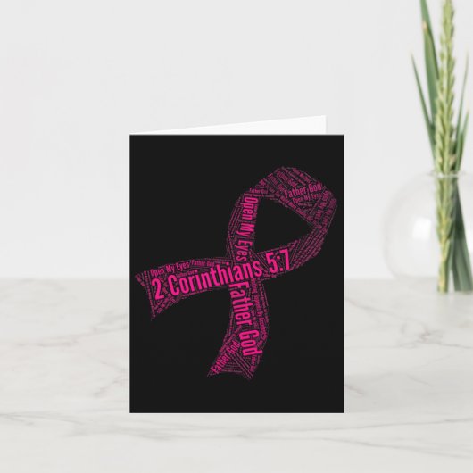 Carte Conscience du cancer du sein Ruban Bible Verse (Devant)