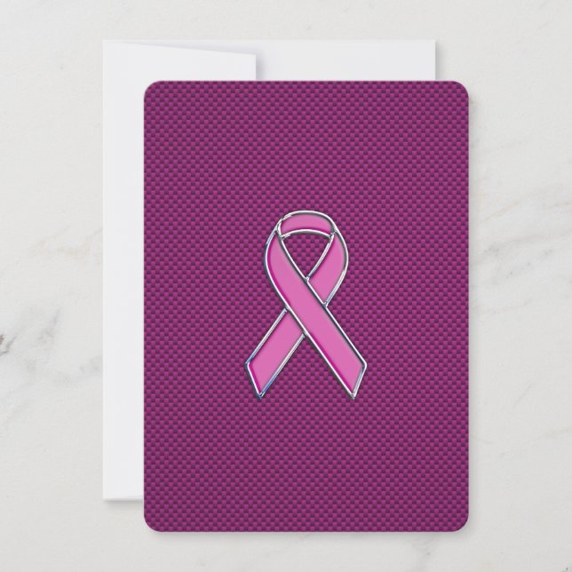 Carte Conscience du ruban rose Décor en fibre de carbone (Devant)