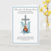 Carte Consécration catholique à Marie Immaculée Religieu (Fleur jaune)