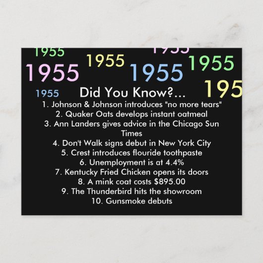 Carte Conseil 1955 le saviez-vous ? (Devant)