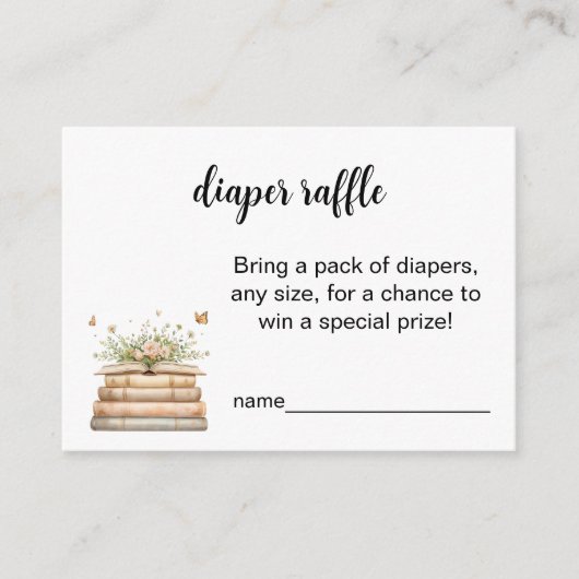 Carte Conseil A New Chapter Begins Diaper Raffle Insert (Devant)