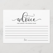 Carte Conseil Adivce de calligraphie noire pour l'épouse d'être (Devant)