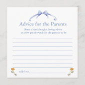 Carte Conseil advice for the parents (Devant)