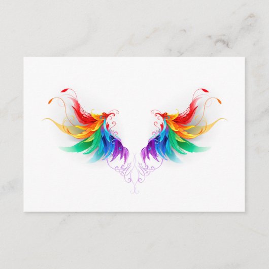 Carte Conseil Ailes fluffy arc-en-ciel (Devant)