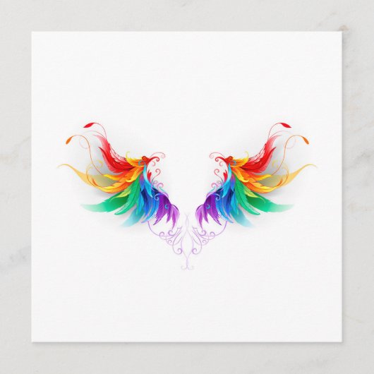 Carte Conseil Ailes fluffy arc-en-ciel (Devant)