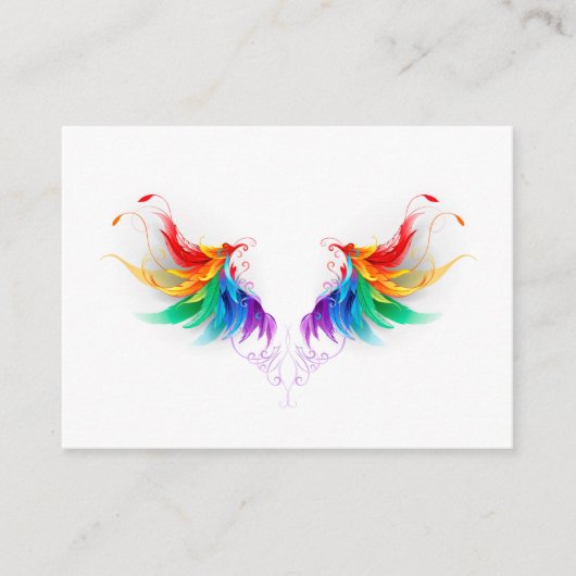 Carte Conseil Ailes fluffy arc-en-ciel (Devant)