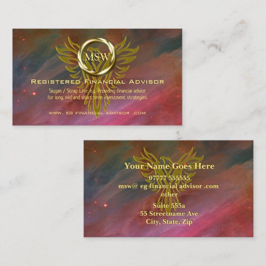 Carte Conseil Anneau d'or Phoenix, Nebula spatiale, Conseiller f (Devant / Derrière)