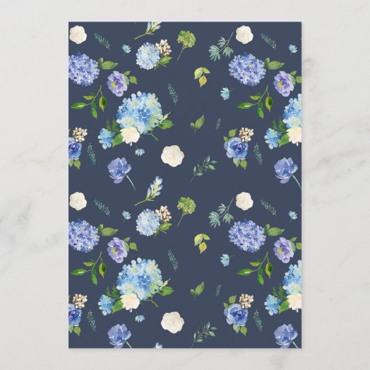 Carte Conseil Aquarelle Bleu Hydrangée Puits pour bébé (Dos)