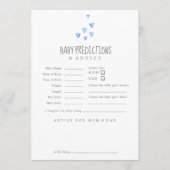 Carte Conseil Aquarelle Coeurs Garçon Baby Prédictions & (Devant)