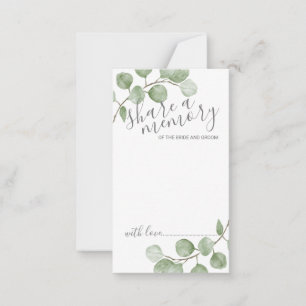 Carte Conseil Aquarelle Eucalyptus Mariage "Partager un souvenir