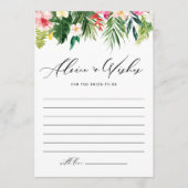 Carte Conseil Aquarelle Fête des mariées Tropical Garland (Devant)