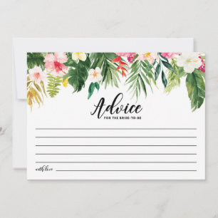 Carte Conseil Aquarelle Fleurs tropicales Fête des mariées Marié