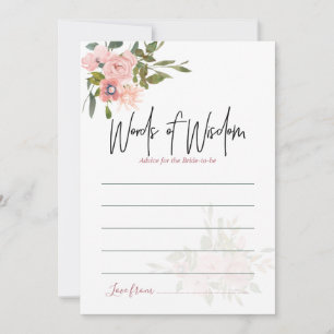 Carte Conseil Aquarelle florale Blush et Rose Gold Conseils