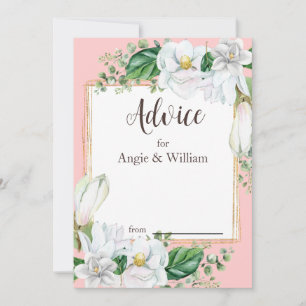 Carte Conseil Aquarelle Magnolia Blush Mariage