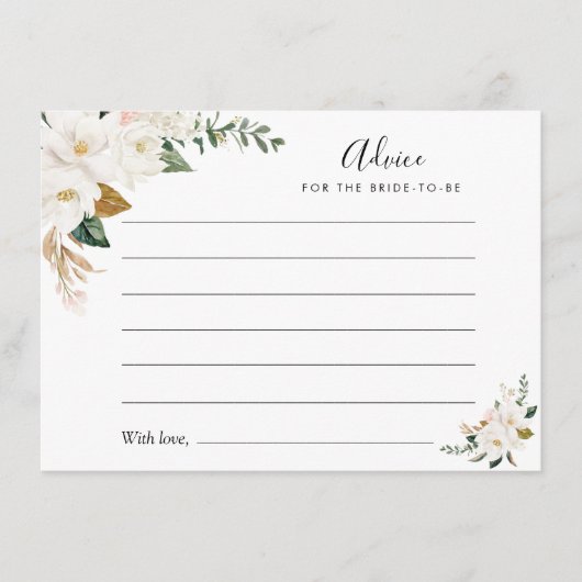 Carte Conseil aquarelle magnolia & conseils floraux roses (Devant)