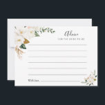 Carte Conseil aquarelle magnolia & conseils floraux roses<br><div class="desc">Un design floral simple avec de belles magnolias et des fleurs d'aquarelle rose. N'hésitez pas à modifier les couleurs et les détails du texte.</div>