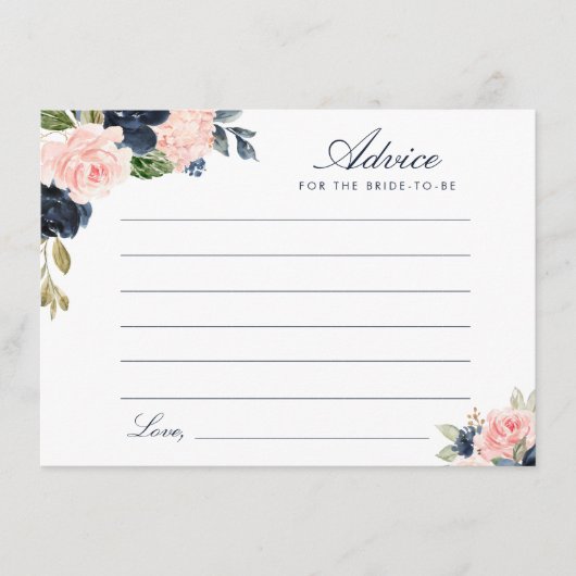 Carte Conseil aquarelle marine et floral roux (Devant)