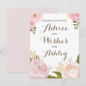 Carte Conseil Aquarelle romantique Fleurs Advie pour la mariée (Devant / Derrière)