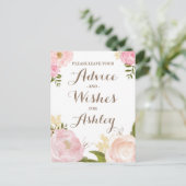 Carte Conseil Aquarelle romantique Fleurs Advie pour la mariée (Debout devant)