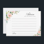 Carte Conseil aquarelle rose floral<br><div class="desc">Un design floral simple avec de belles fleurs d'aquarelle rose vif. N'hésitez pas à modifier les couleurs et les détails du texte.</div>