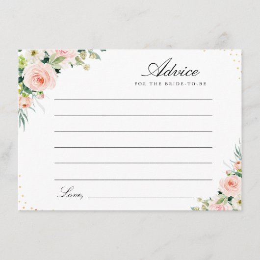 Carte Conseil aquarelle rose floral (Devant)