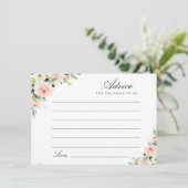 Carte Conseil aquarelle rose floral (Debout devant)