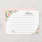 Carte Conseil aquarelle rose floral (Devant / Derrière)