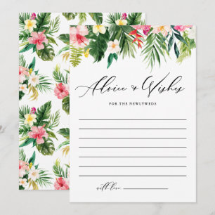 Carte Conseil Aquarelle Tropical Plantes Mariage Garland