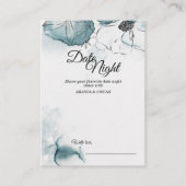 Carte Conseil Aquarelle turquoise Croquis Mariage Date Nuit Cons (Devant)