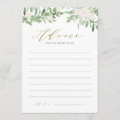 Carte Conseil Aquarelle Verdure et Fête des mariées de fleurs bl (Devant)