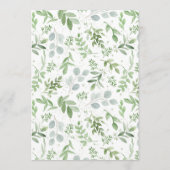 Carte Conseil Aquarelle vert et Mariage de fleurs blanches (Dos)