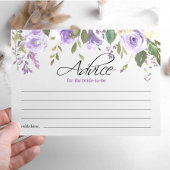 Carte Conseil Aquarelle violet violet Fête des mariées florale