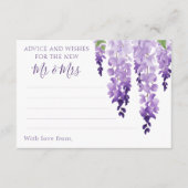 Carte Conseil Aquarelle Wisteria Purple Lilac Mariage Floral (Devant)
