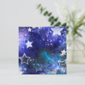 Carte Conseil Arrière - plan spatial avec étoiles (Debout devant)