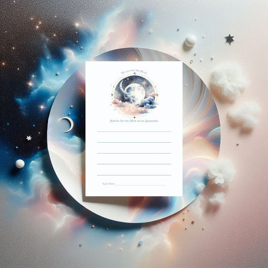 Carte Conseil Au-dessus du Baby shower céleste de la Lune