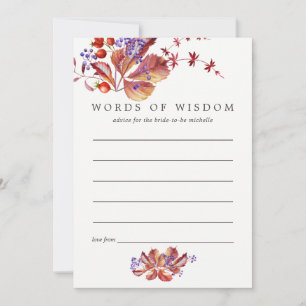 Carte Conseil Automne - Automne Aquarelle Fête des mariées Conse