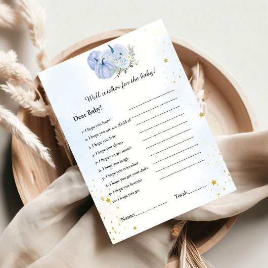 Carte Conseil Automne Pumpkin prédiction bébé bébé Douche bébé j