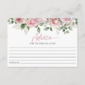 Carte Conseil Baby shower à fleurs rose rose (Devant)