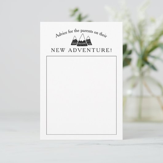 Carte Conseil Baby shower à thème aventure (Debout devant)