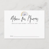 Carte Conseil Baby shower arc-en-ciel bleu pâle (Devant)