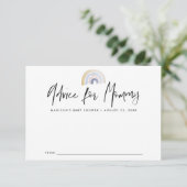Carte Conseil Baby shower arc-en-ciel bleu pâle (Debout devant)