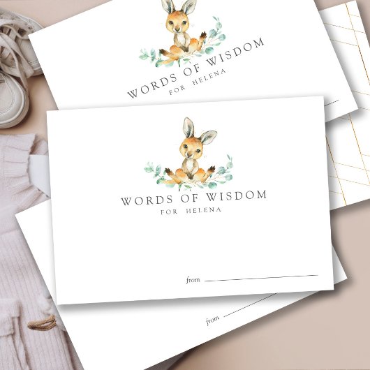 Carte conseil baby shower bébé Kangaroo