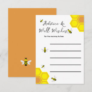 Carte Conseil Baby shower d'abeilles