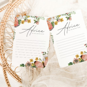 Carte Conseil Baby shower de  de Fleur sauvage botanique