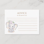 Carte Conseil Baby shower d'éléphant pour bébés (Devant)